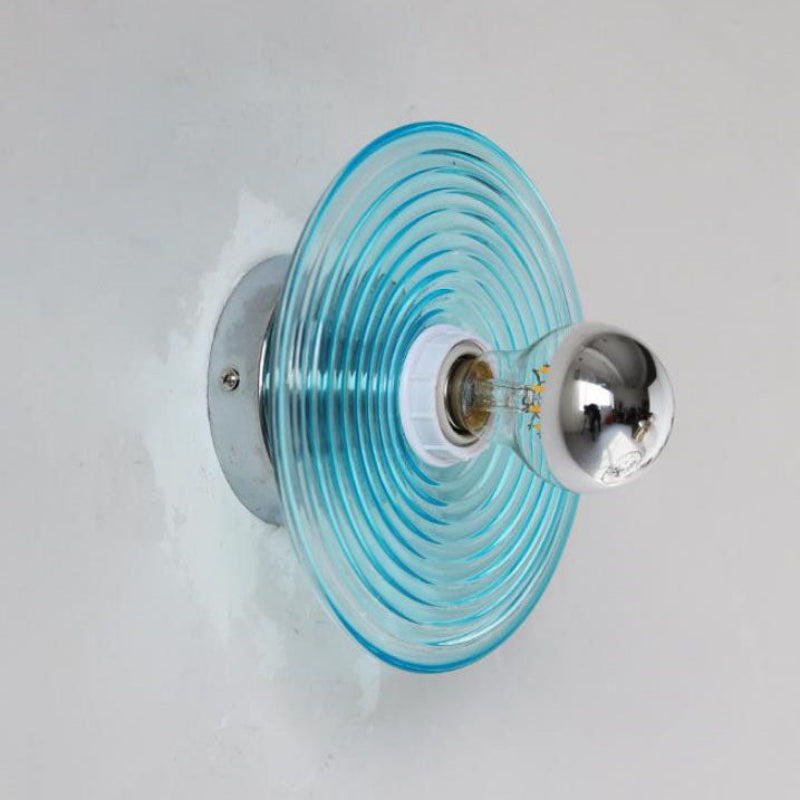 Modern Water Ripple Glass Wall Sconce Lamp - 1-Light Wall Light Fixture for Bedroom and Living Room, Durable Iron and Glass Design 5