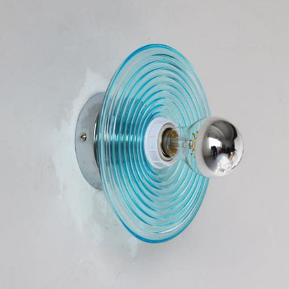 Modern Water Ripple Glass Wall Sconce Lamp - 1-Light Wall Light Fixture for Bedroom and Living Room, Durable Iron and Glass Design 5