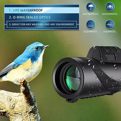 Compact High Zoom Monocular Telescope with Tripod