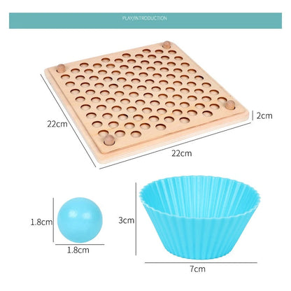 Montessori Wooden Bead Game with Color Recognition and Fine Motor Skills Training, Safe for Ages 3+