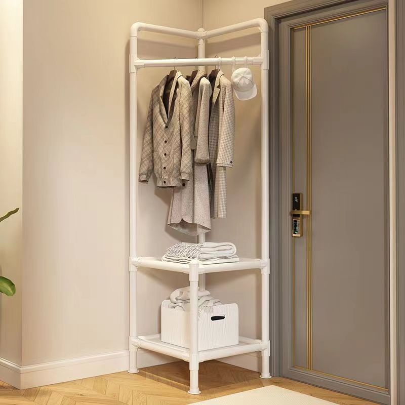 Multifunctional Corner Coat Rack with 3 Layers and Shelf – Space-Saving Hall Stand for Entryway and Bedroom Storage 2
