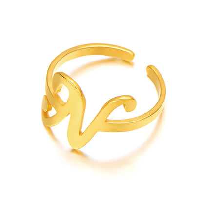 Personalized Script Monogram Initial Ring