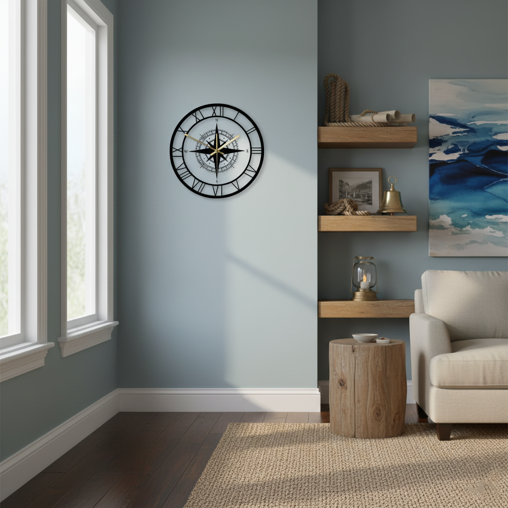 Classic Coastal Round Wall Clock - Halri
