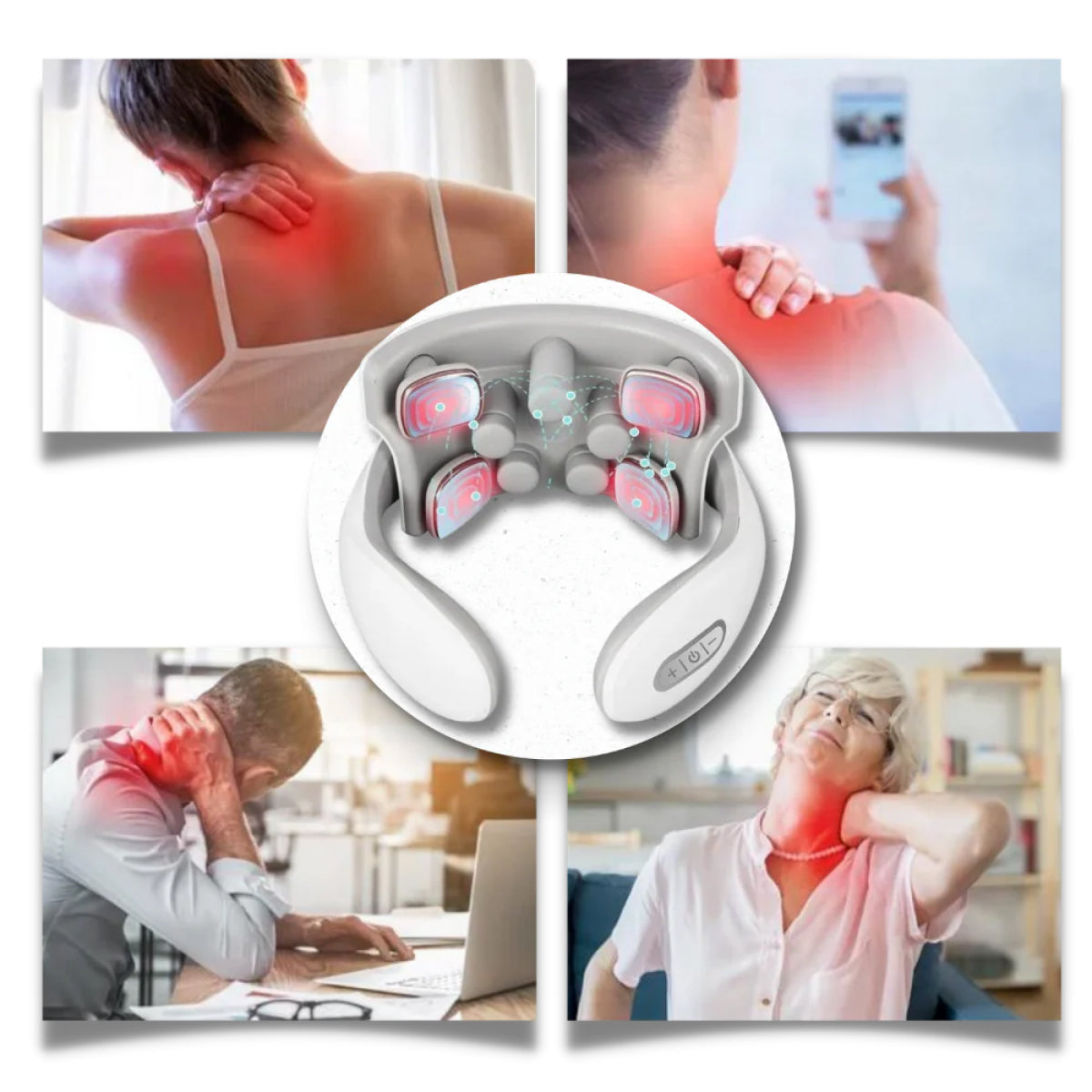 Compact Electronic Massage Pillow for Neck and Back Pain