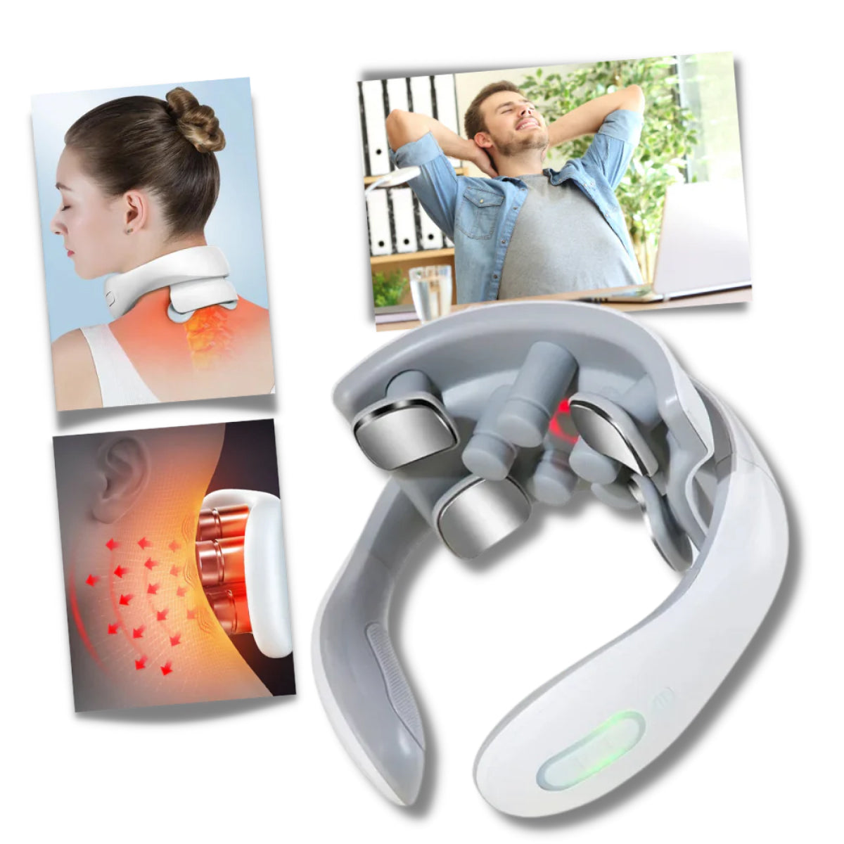 Compact Electronic Massage Pillow for Neck and Back Pain