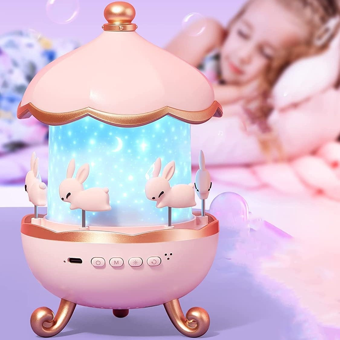 Colorful LED Night Light Projector with Silent Spin - Halri