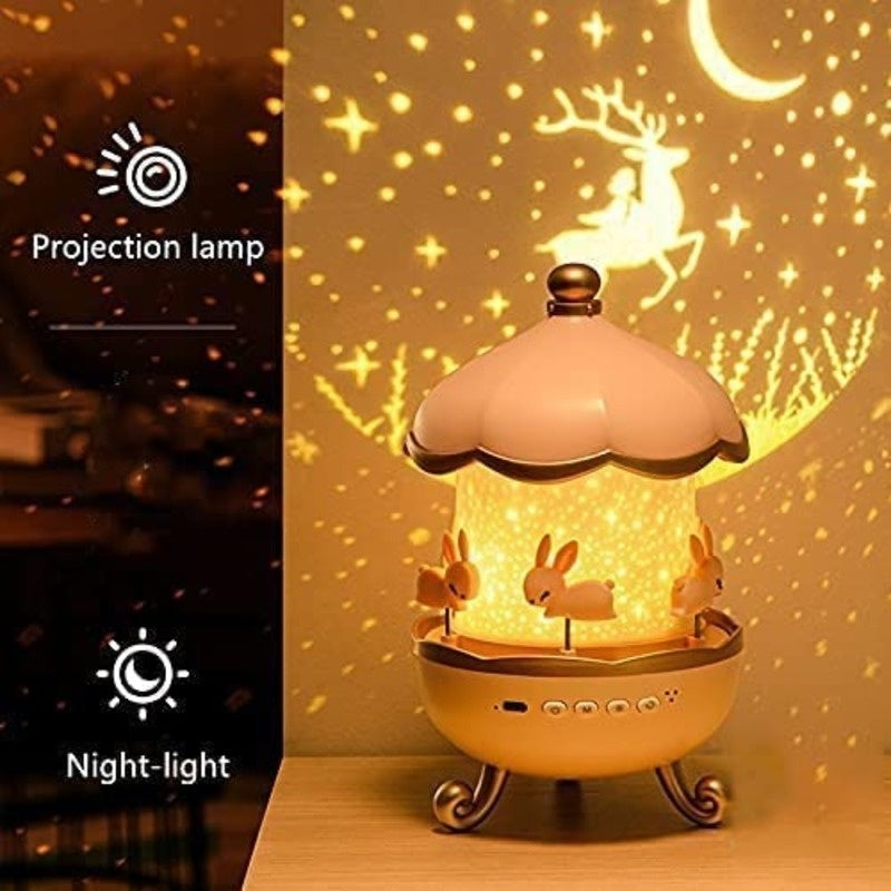 Night Light Projector with Rotating Scenes, 12 Projection Films, 360° Silent Rotation