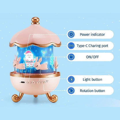 Night Light Projector with Rotating Scenes, 12 Projection Films, 360° Silent Rotation