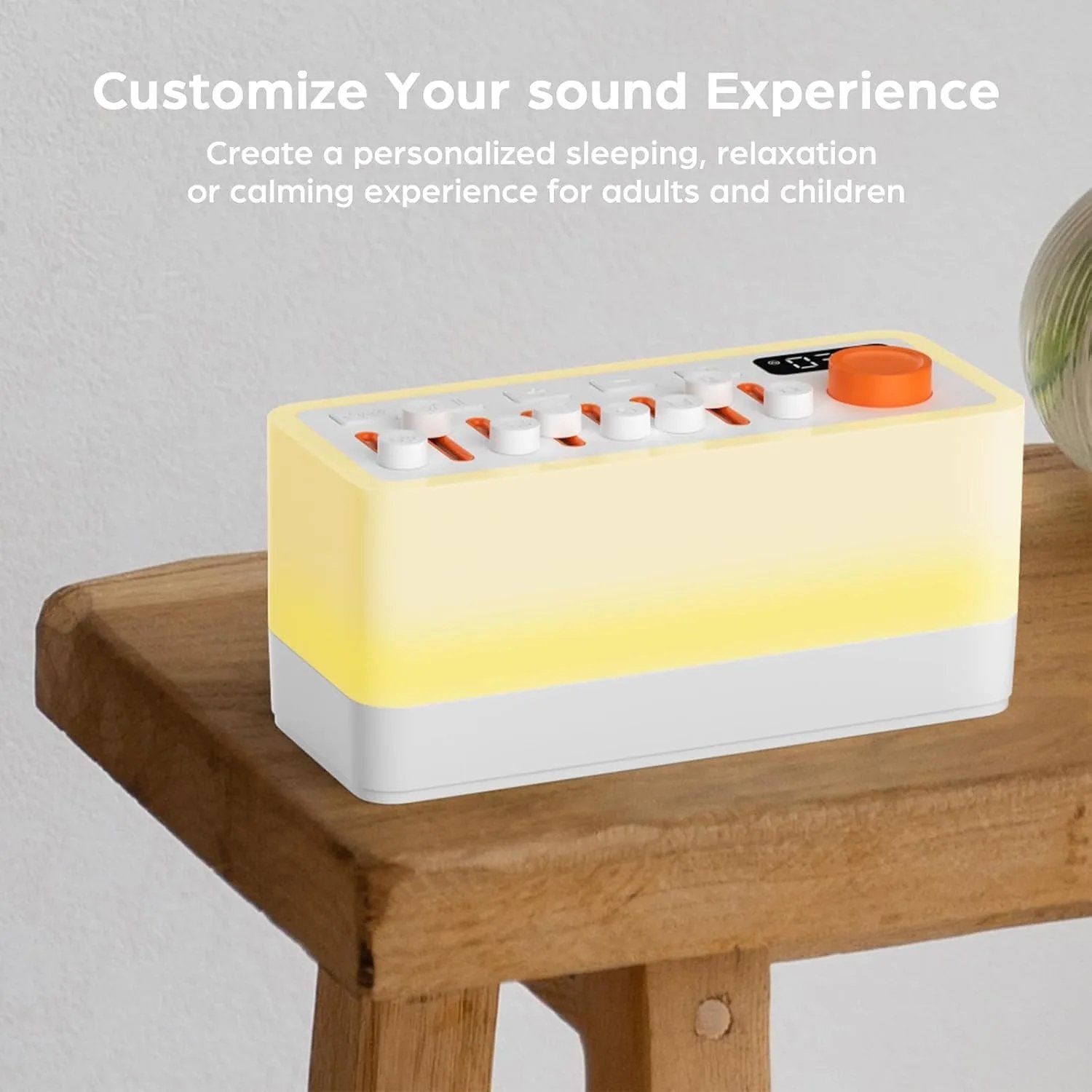 Noise Sleep Sound Machine - 256 Sound Options, RGB Lights, Bluetooth, Auto Timer, Relax & Focus Aid