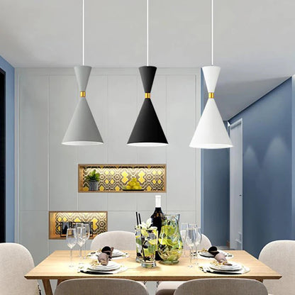 Nordic Geometric Black Pendant Light – Adjustable LED Hanging Light for Modern Kitchen and Living Room 3