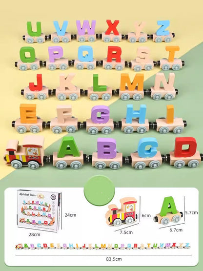 Wooden Educational Toy Train with Magnets