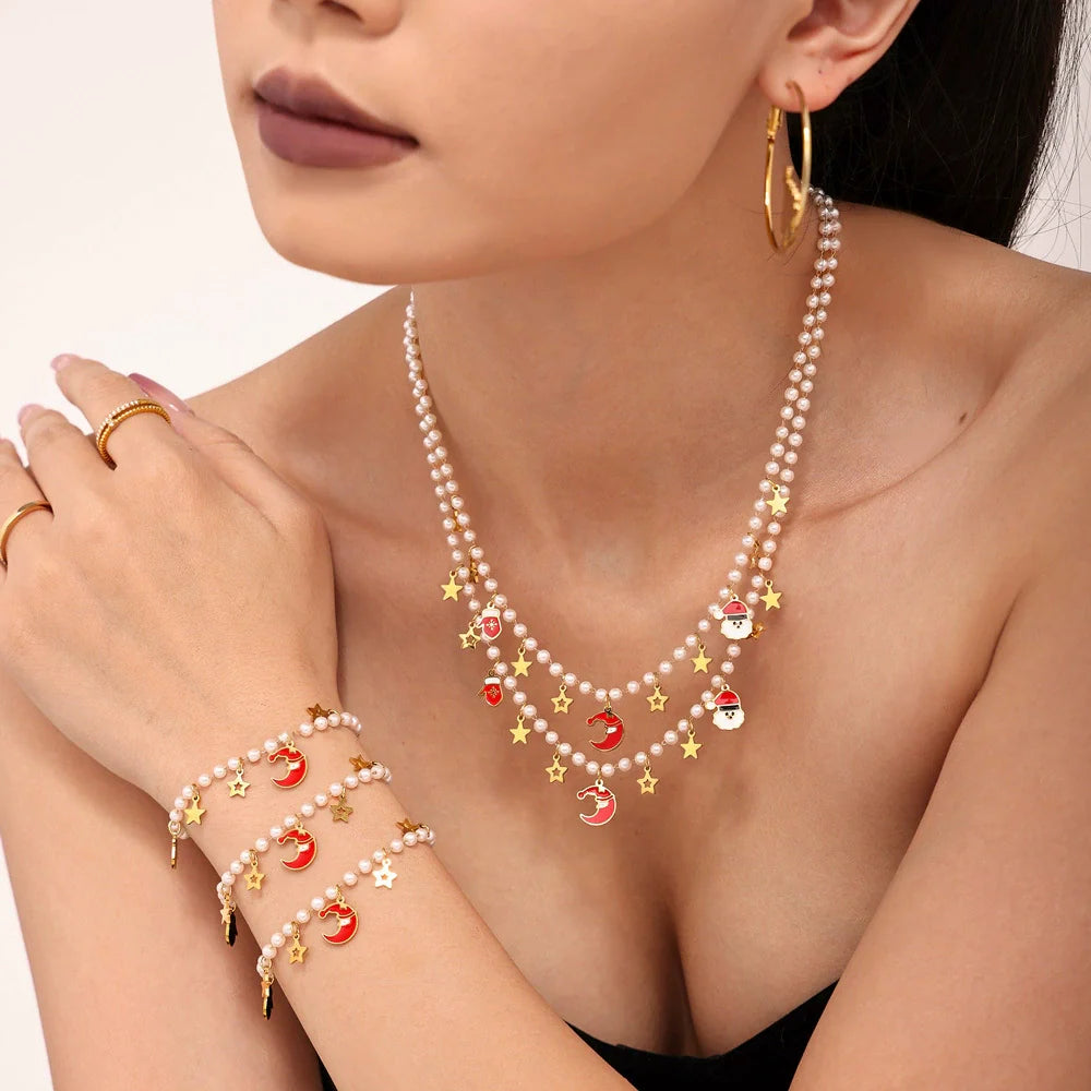 Pretty Holiday Pearl Jewelry Set - Halri