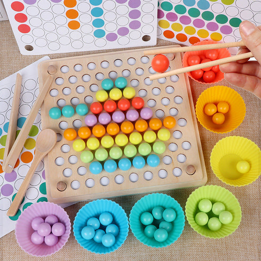 Wooden Ball Sorter Toy for Kids Color Learning - Halri
