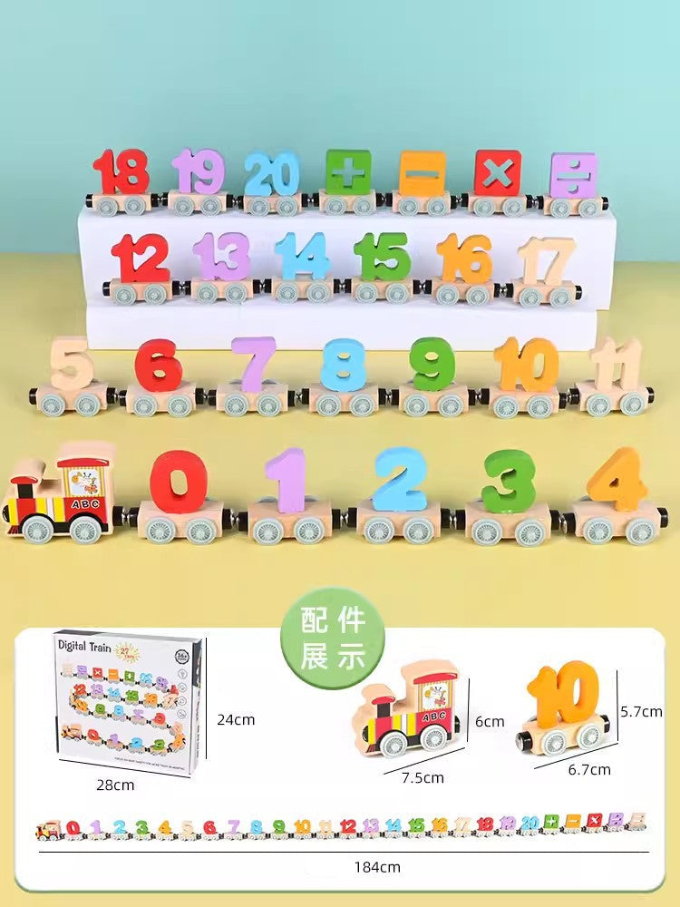 Wooden Educational Toy Train with Magnets