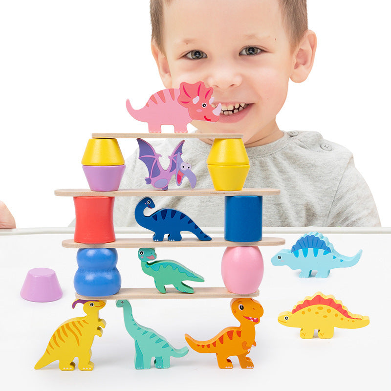 Educational Dino Block Stacking Toy - Halri