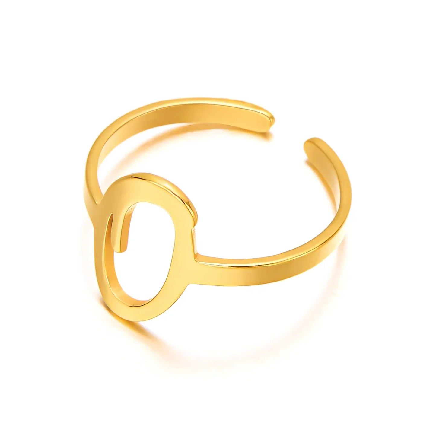 Personalized Script Monogram Initial Ring