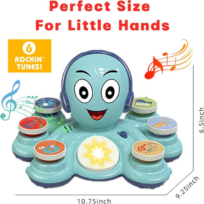 Octopus Musical Toy with 6 Music Buttons and 28 Sound Effects, Safe for Ages 18+ Months