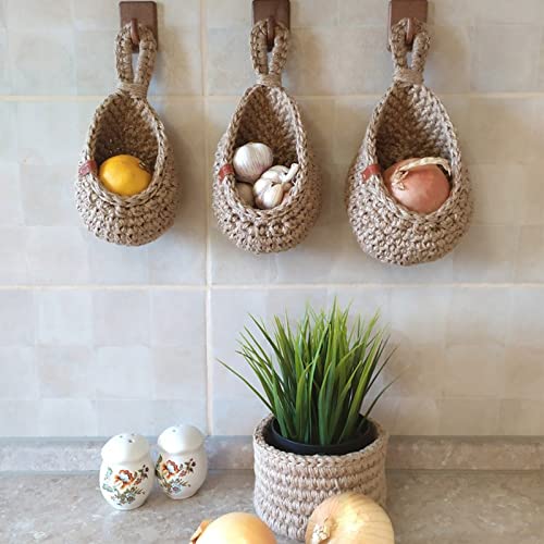 Boho Woven Hanging Storage Baskets - Halri