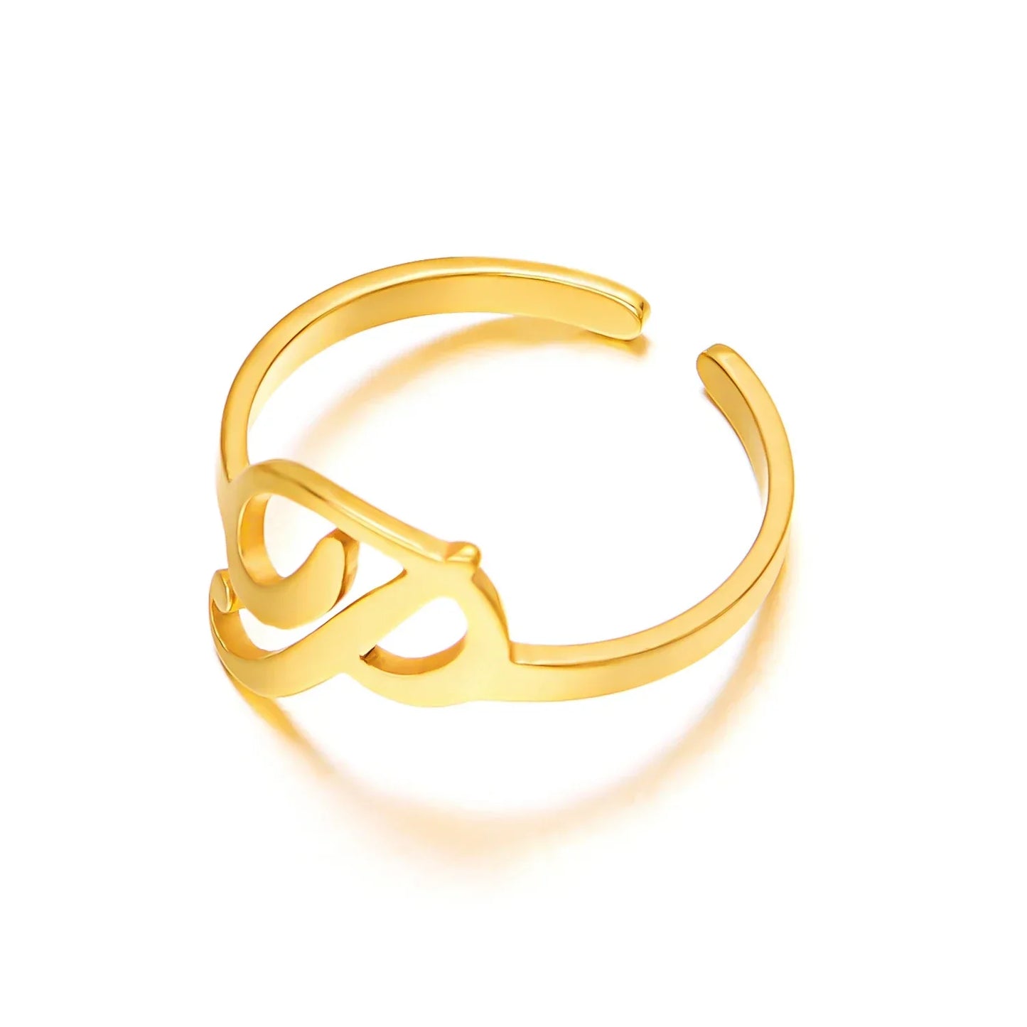 Personalized Script Monogram Initial Ring