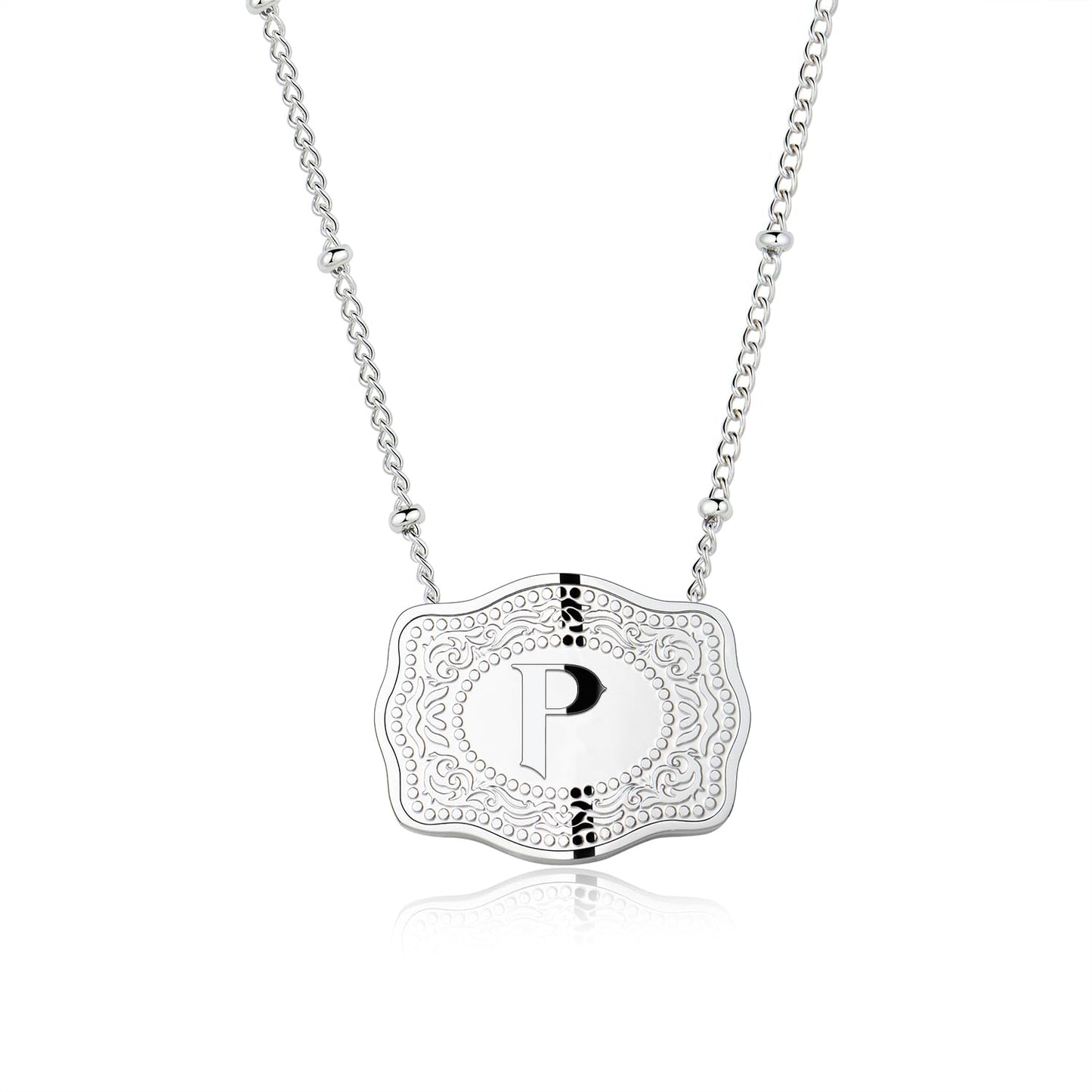 Pretty Initial Letter Pendant Necklace Buckle