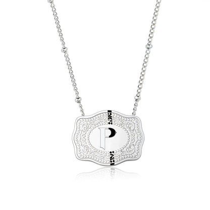 Pretty Initial Letter Pendant Necklace Buckle