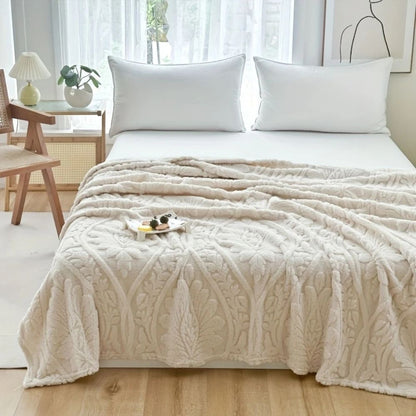 Paris Weave Jacquard Fleece Blanket – Soft Microfiber Throw for Cozy Layering and Elegant Home Decor 2