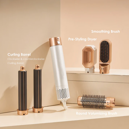 Premium 5-in-1 Hair Curler with Hot Air Brush & Dryer