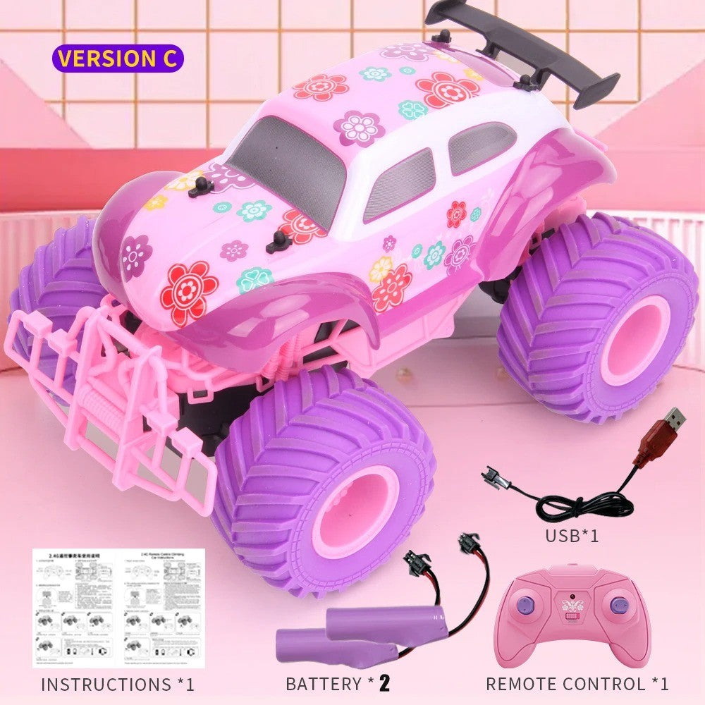 Pink RC Off-Road Car with 2.4GHz Remote Control and Built-in Battery – Safe for Ages 6+