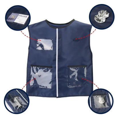 Police Costume Set with Realistic Accessories, Light & Sound Effects, Unisex, Easy to Store & Carry for Ages 3+