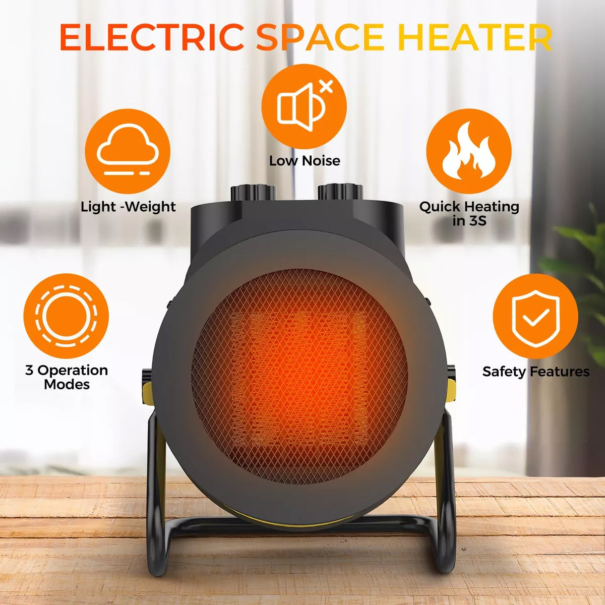 Compact Waterproof Space Heater for Indoor Outdoor Use