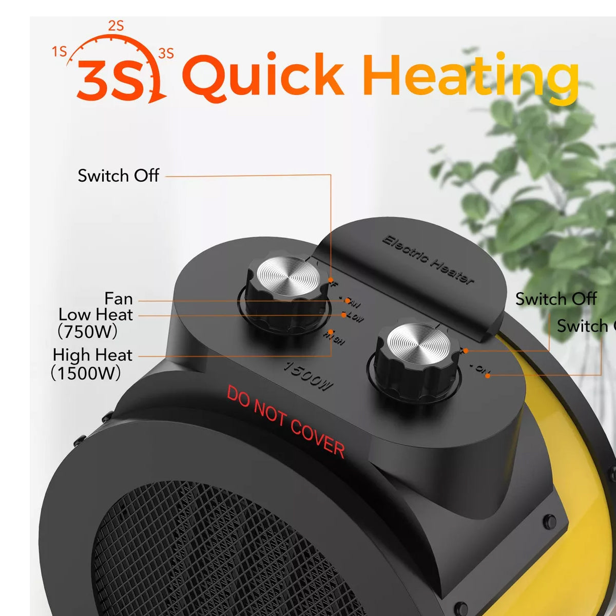 Compact Waterproof Space Heater for Indoor Outdoor Use