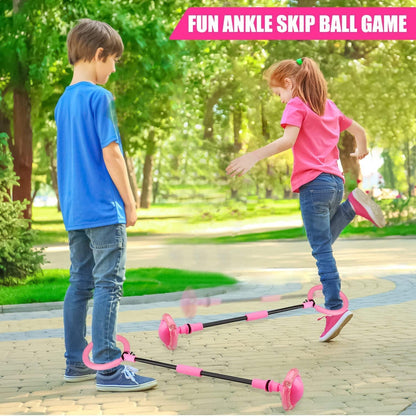 Portable Ankle Skip Ball, Safe for Ages 5+, Colorful Flash Wheel Swing Ball
