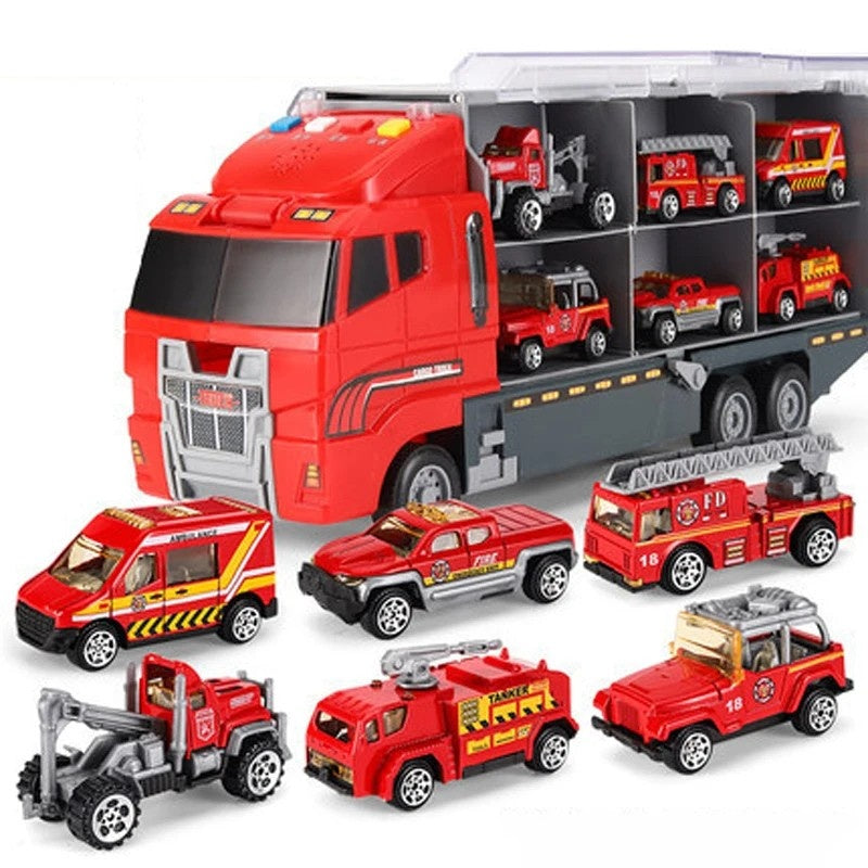 Portable Kids Construction Vehicle Playset – Mini Trucks, Excavators, and Storage Case for Easy Transport