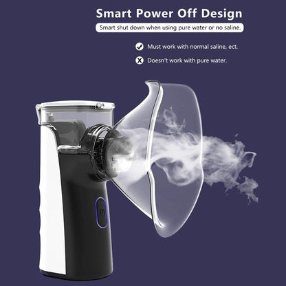 Portable Mesh Nebulizer - Handheld Breathing Relief With Fine Mist, USB AA Powered, Auto Shut-Off, Quiet Operation