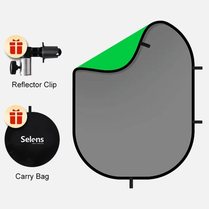 Portable Screen - 2 in 1 Double Sided Pop Up Collapsible Backdrop for Photo, Video Shooting, Live Streaming & Gaming