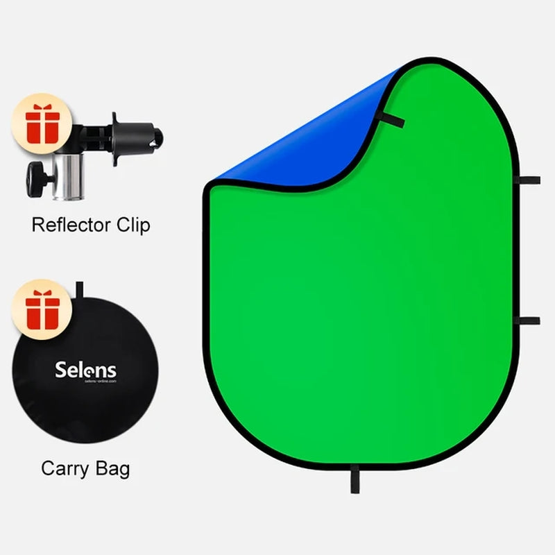 Portable Screen - 2 in 1 Double Sided Pop Up Collapsible Backdrop for Photo, Video Shooting, Live Streaming & Gaming