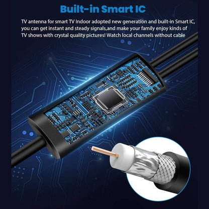 Premium Indoor Antenna - 360 Mile Range, 4K Ultra HD & 1080P Support