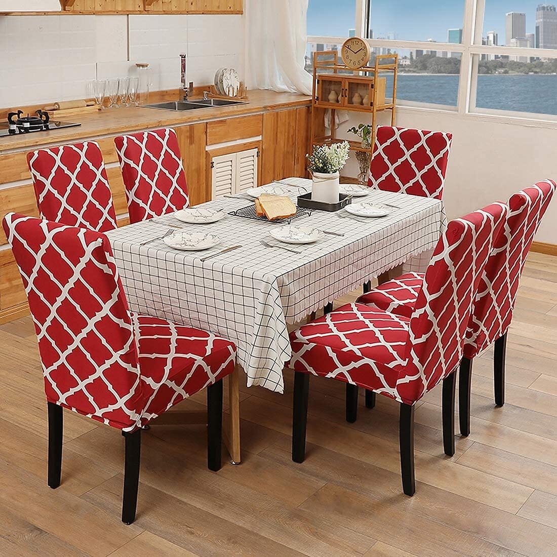 Premium Stretch Dining Chair Covers – Elastic Fit for Most Chairs, Machine Washable, Protects from Stains and Wear 1