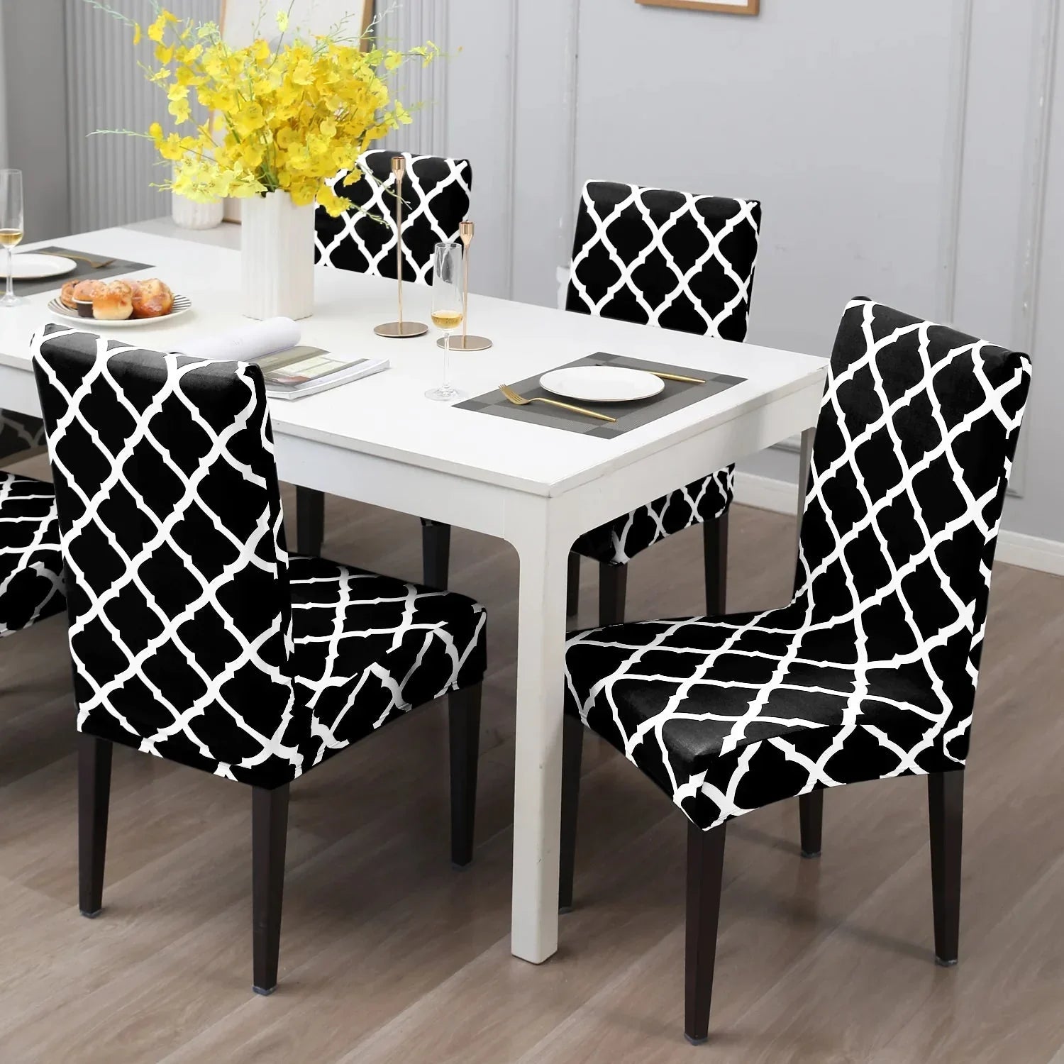 Premium Stretch Dining Chair Covers – Elastic Fit for Most Chairs, Machine Washable, Protects from Stains and Wear 10