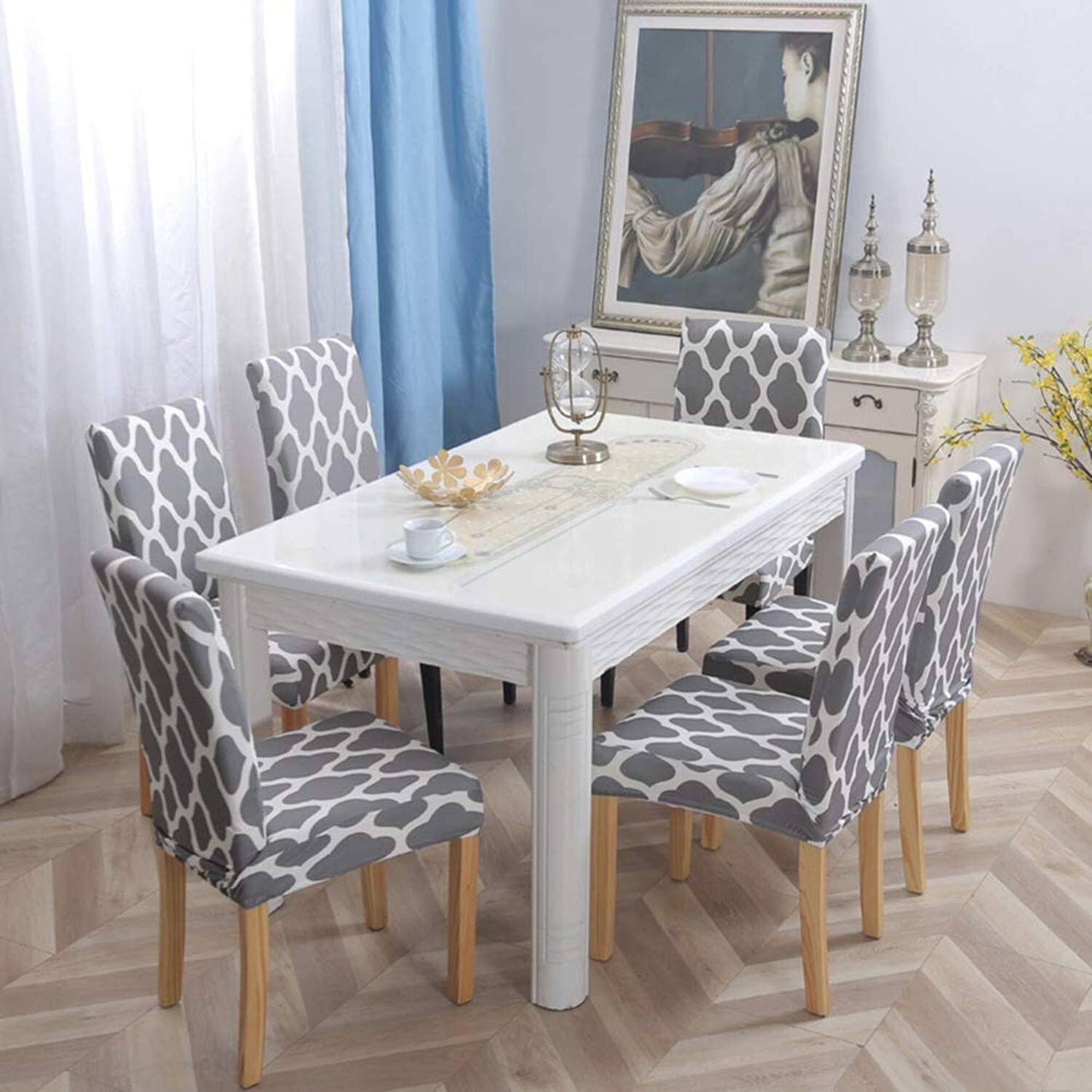 Premium Stretch Dining Chair Covers – Elastic Fit for Most Chairs, Machine Washable, Protects from Stains and Wear 11