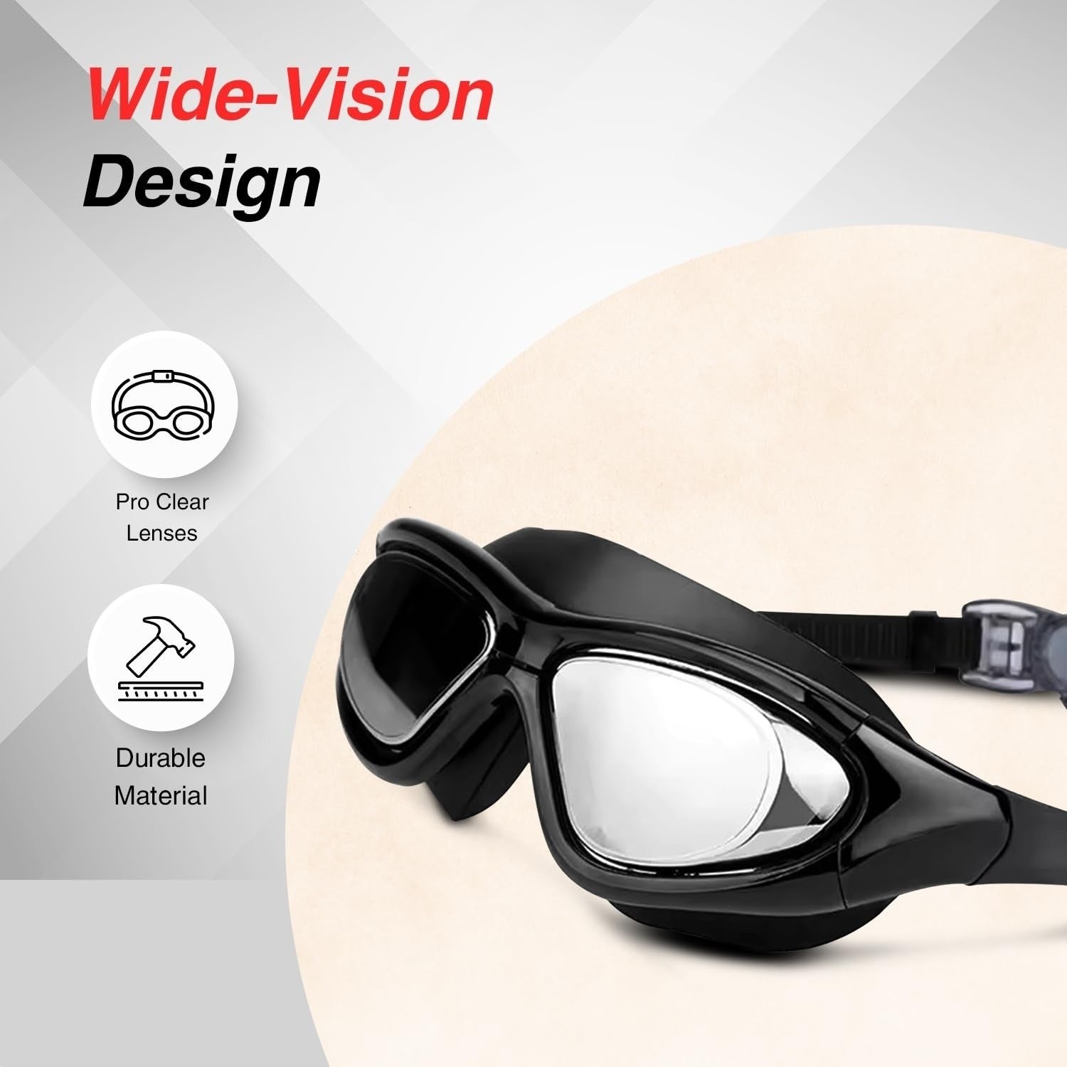 Prescription Swimming Goggles for Myopia – Anti-Fog, UV400 Protection, Clear Vision Underwater