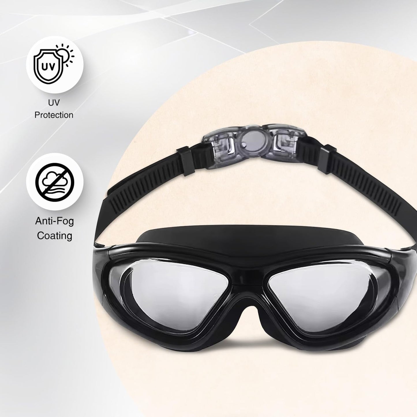 Prescription Swimming Goggles for Myopia – Anti-Fog, UV400 Protection, Clear Vision Underwater