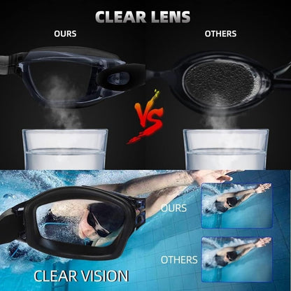 Prescription Swimming Goggles for Myopia – Anti-Fog, UV400 Protection, Clear Vision Underwater