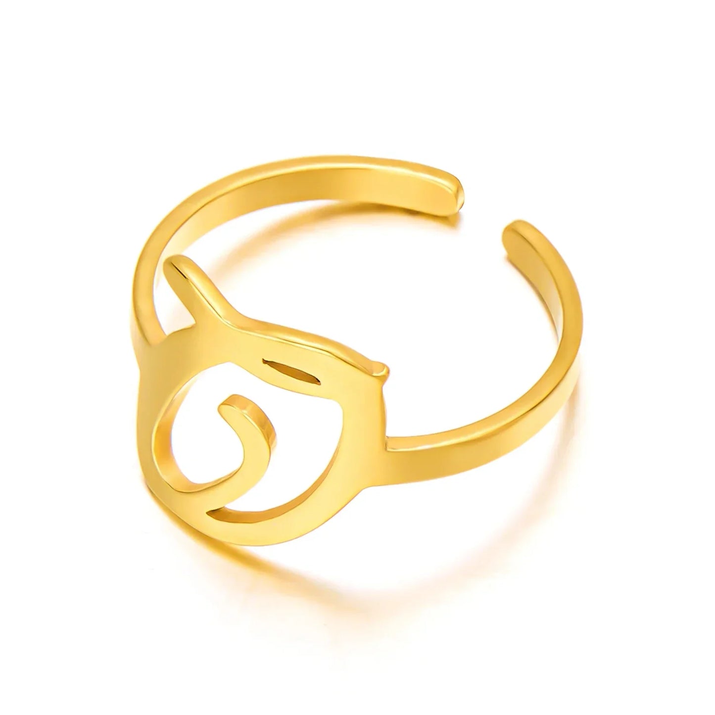 Personalized Script Monogram Initial Ring