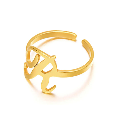 Personalized Script Monogram Initial Ring