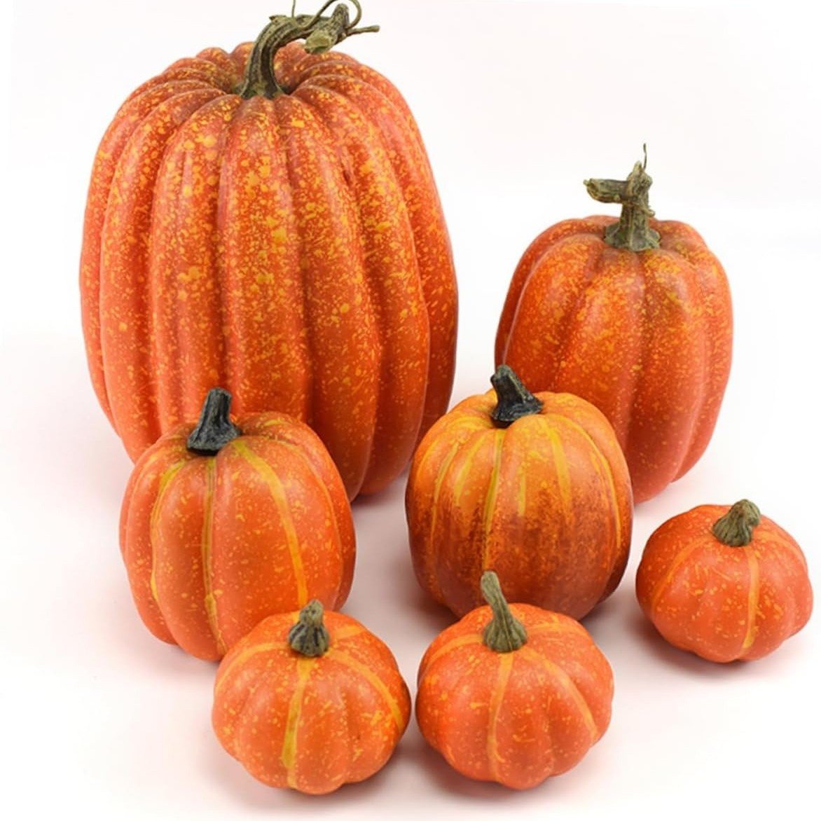 Autumn Decorative Artificial Pumpkins 7 Piece Set - Halri