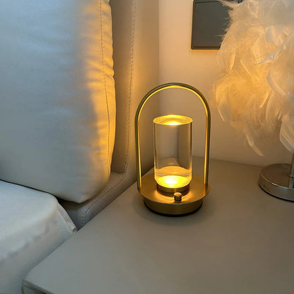 Small lamp on a surface with soft lighting