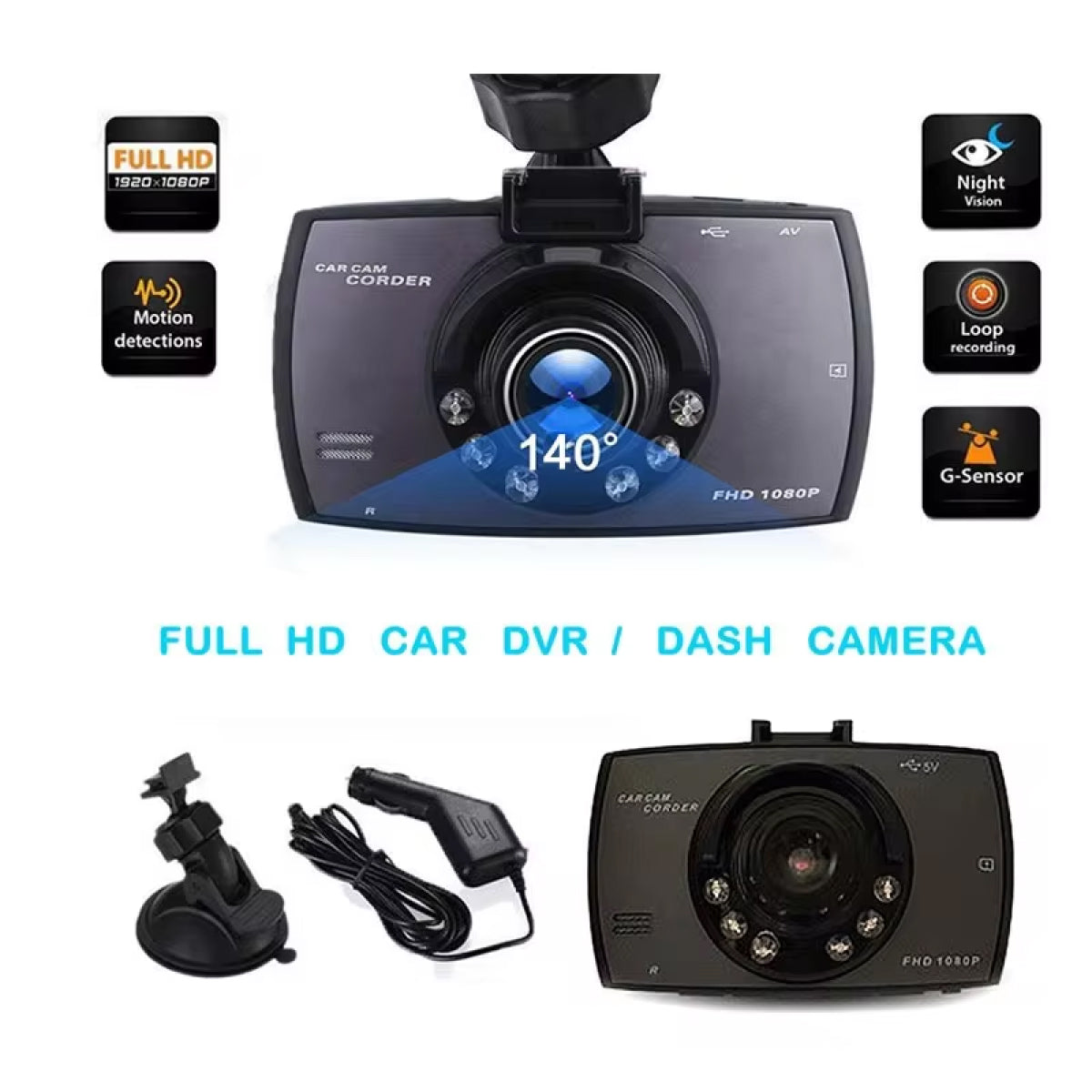 Clear 1080P Car Dash Camera with Night Vision