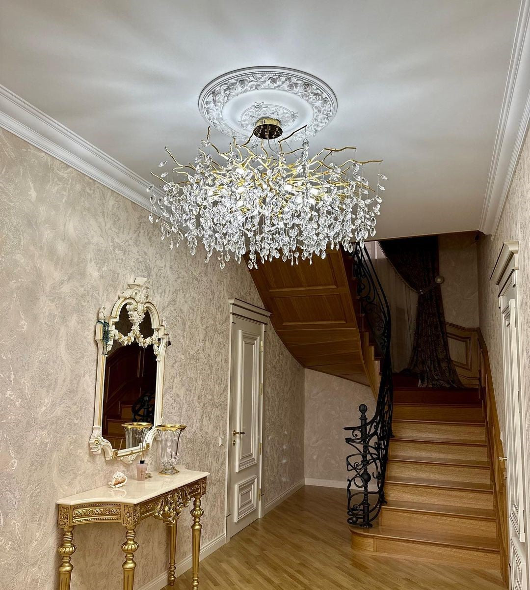 Elegant Crystal Drop Ceiling Light Fixture