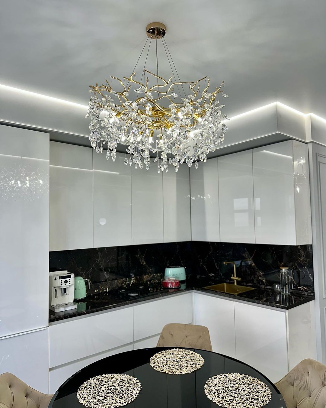 Elegant Crystal Drop Ceiling Light Fixture